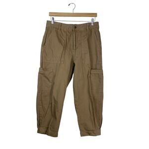 Banana Republic Khaki Cargo Capris Size 10P Tapered Utility